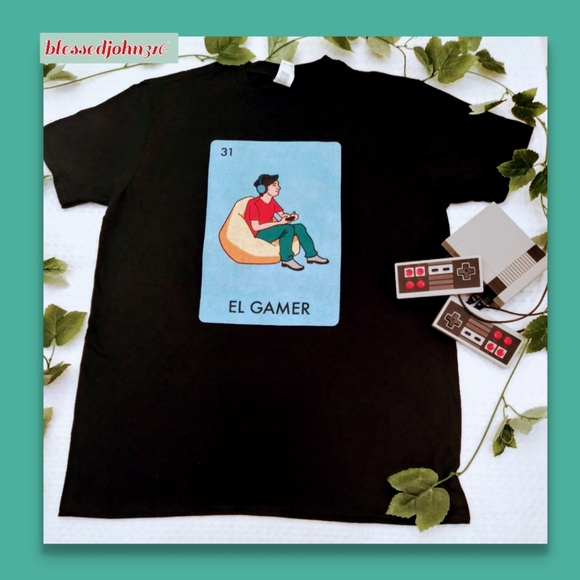 Gildan Other - Loteria El Gamer Men Black Shirt NWOT